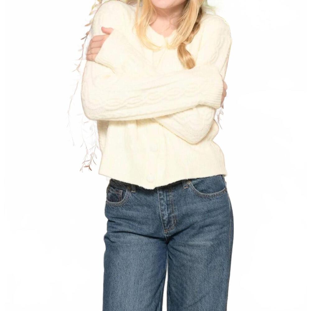 NEW KATIE J NYC girls remi cardigan in cream